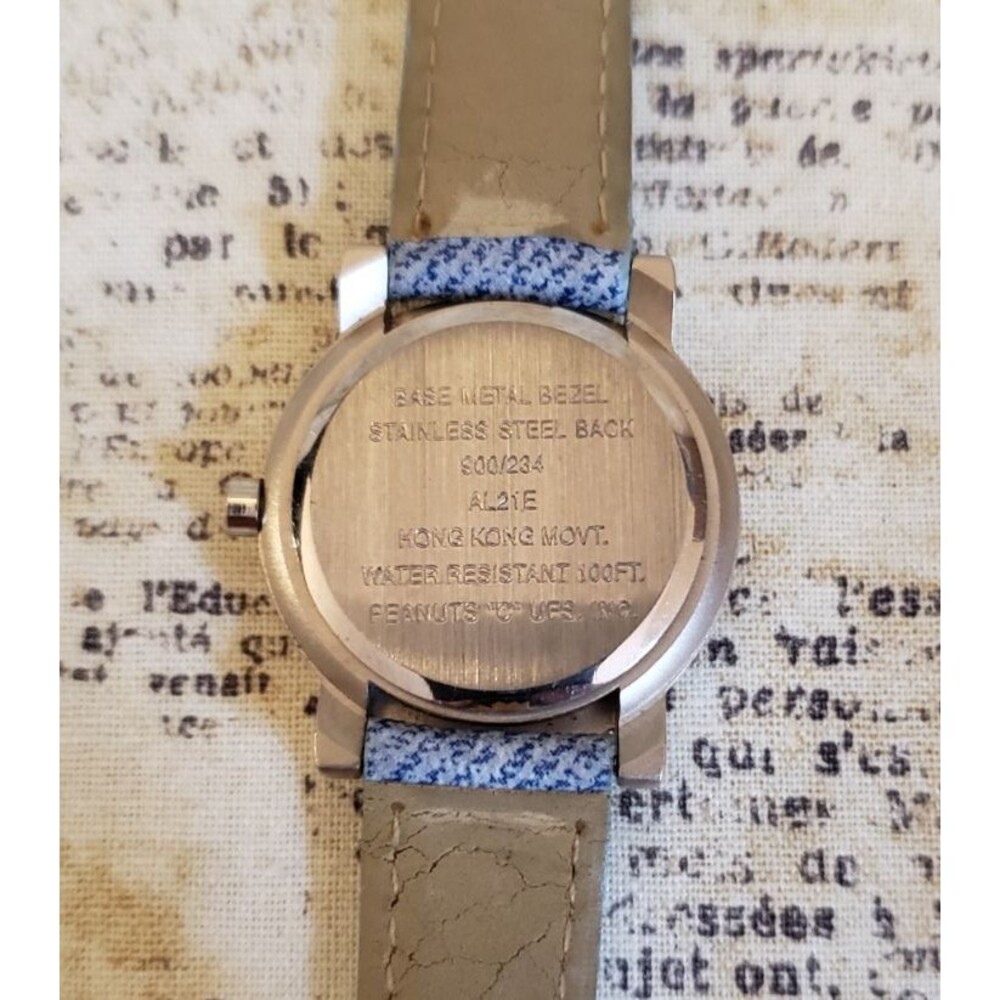 Vintage Armitron Peanuts Snoopy Joe Cool & Woodstock Watch with Denim Look Ban - Picture 8 of 14